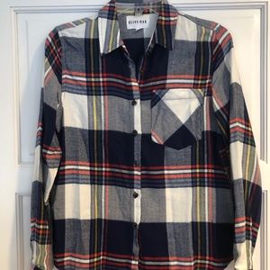 Navy and red plaid shirt